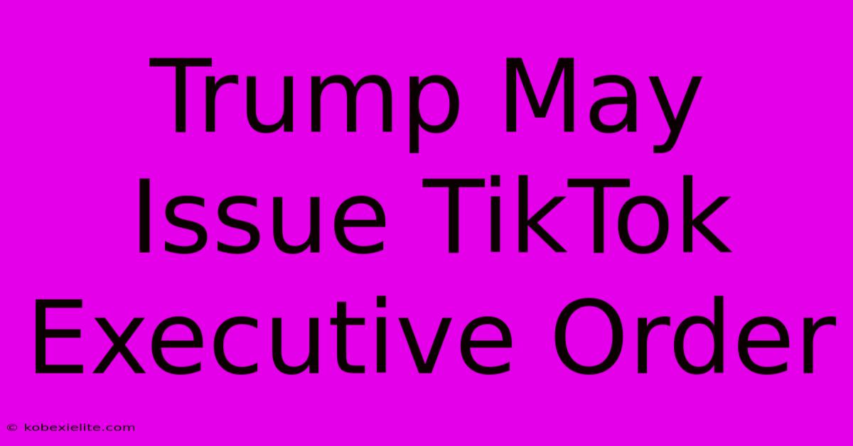 Trump May Issue TikTok Executive Order