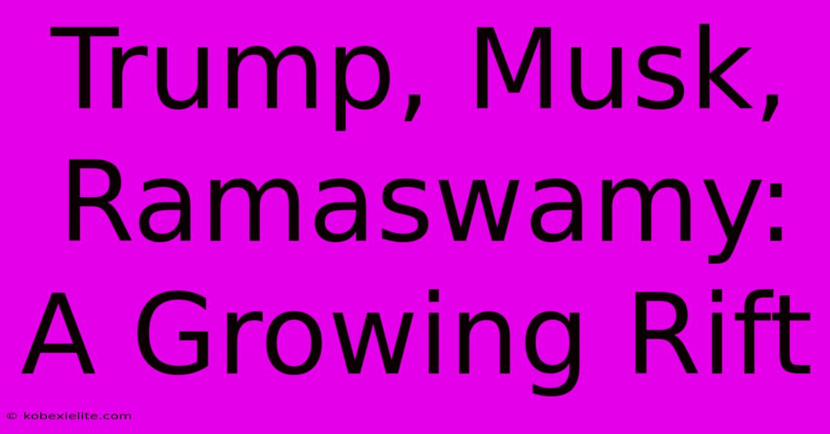 Trump, Musk, Ramaswamy: A Growing Rift