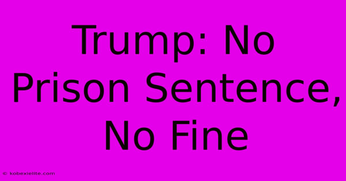 Trump: No Prison Sentence, No Fine