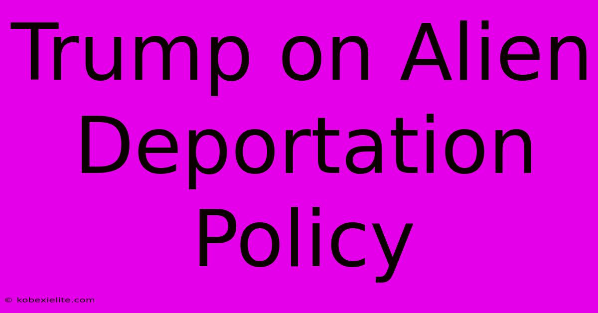 Trump On Alien Deportation Policy