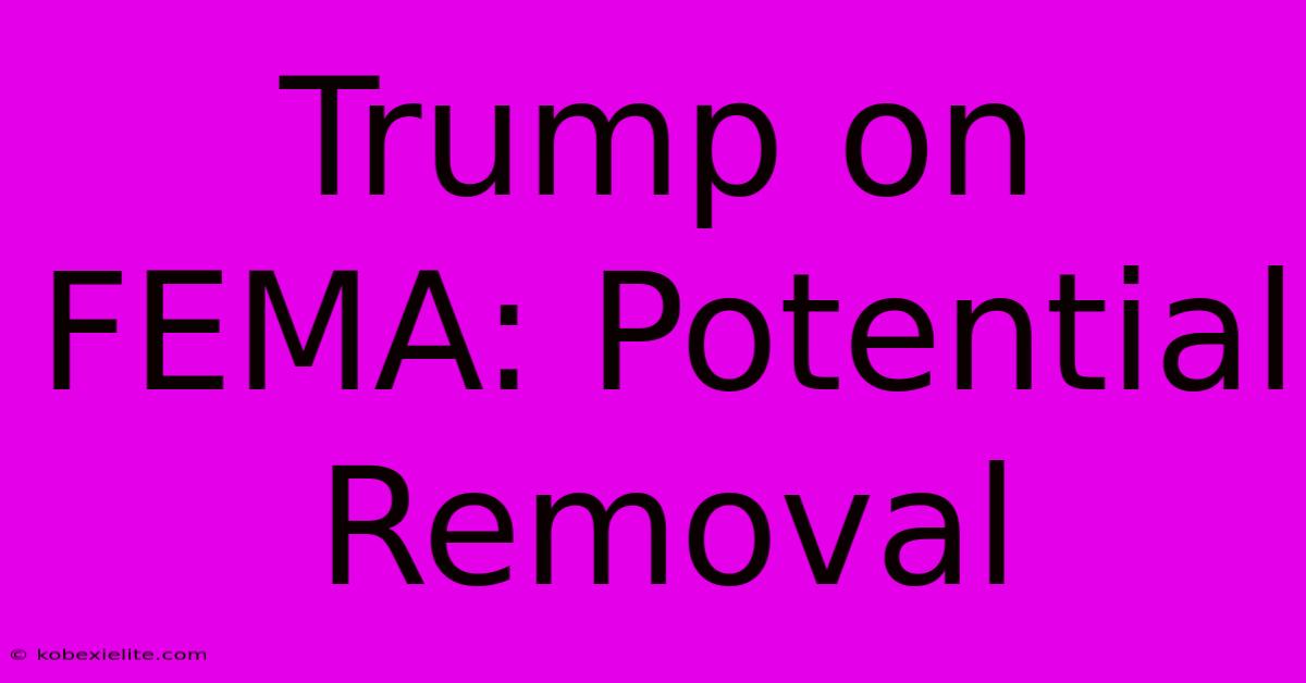 Trump On FEMA: Potential Removal