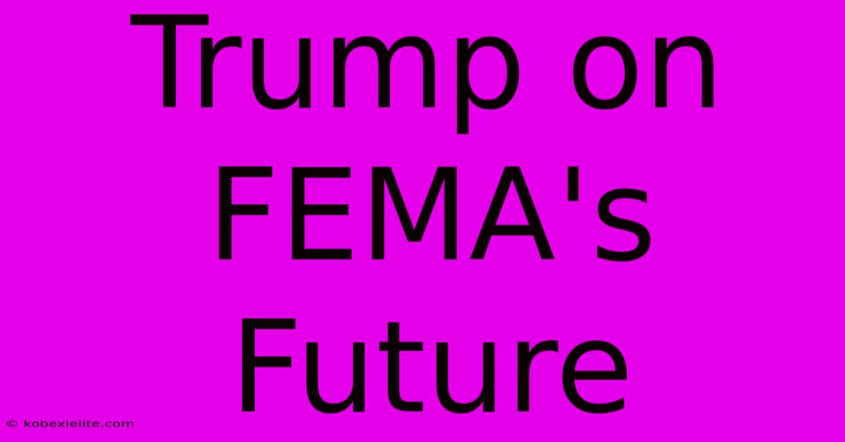 Trump On FEMA's Future