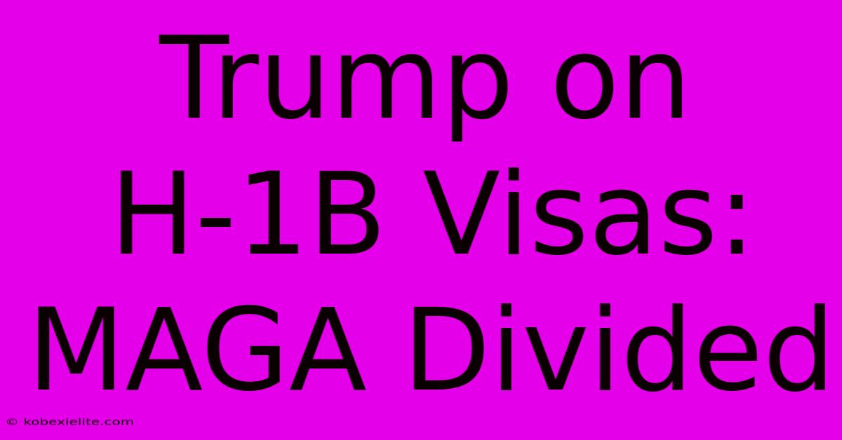 Trump On H-1B Visas: MAGA Divided