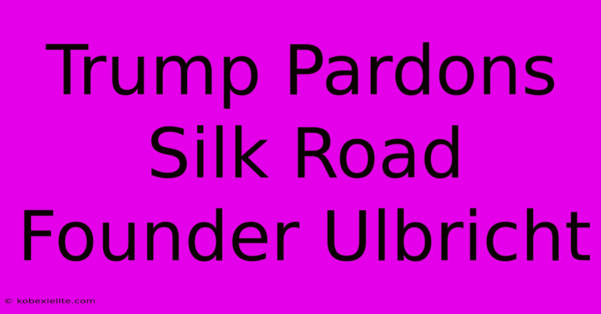 Trump Pardons Silk Road Founder Ulbricht