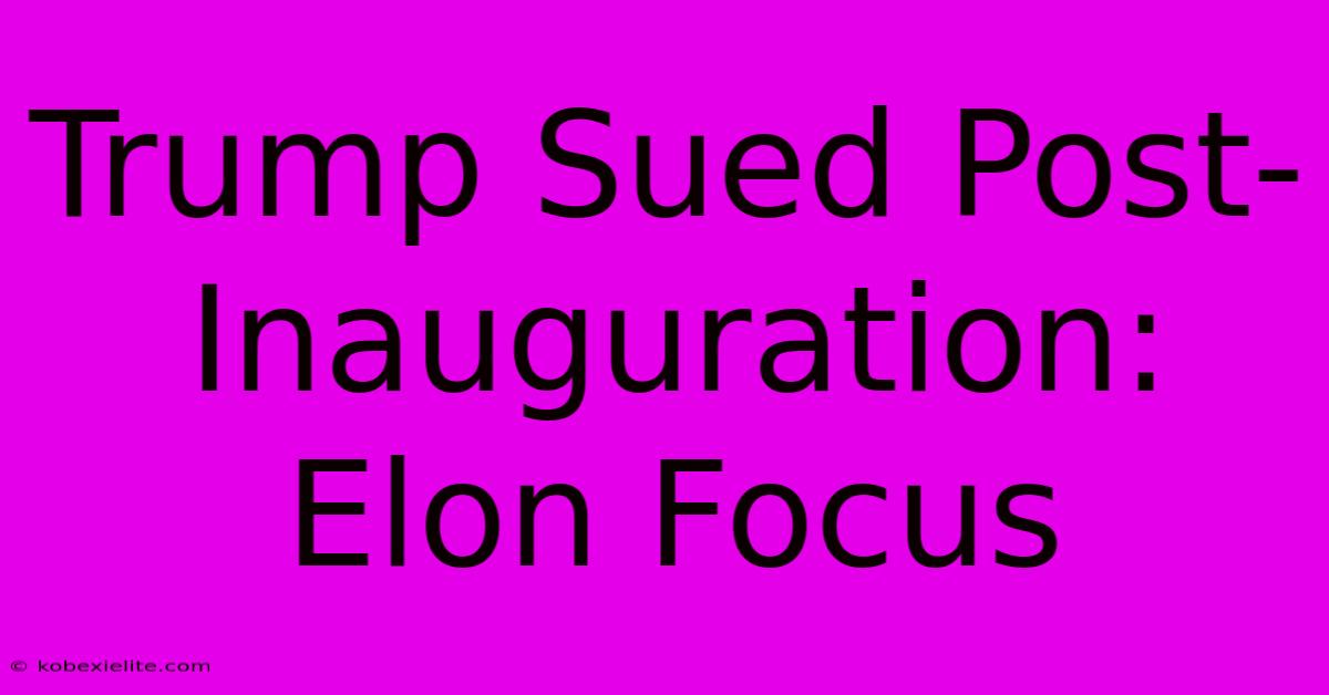 Trump Sued Post-Inauguration: Elon Focus