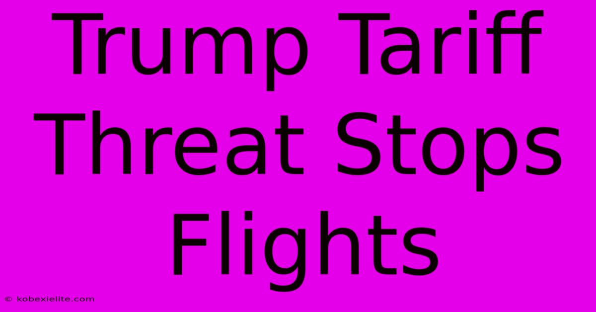 Trump Tariff Threat Stops Flights