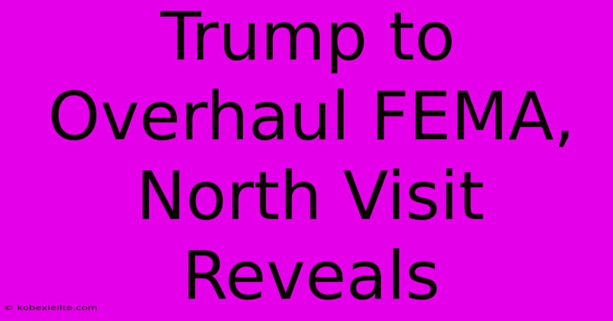 Trump To Overhaul FEMA, North Visit Reveals