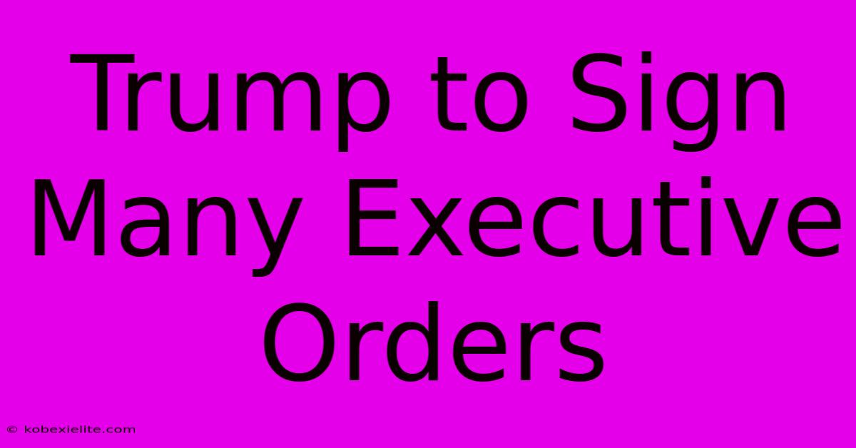 Trump To Sign Many Executive Orders