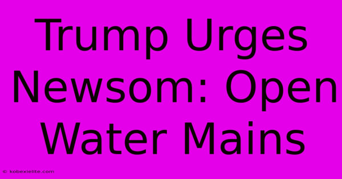 Trump Urges Newsom: Open Water Mains