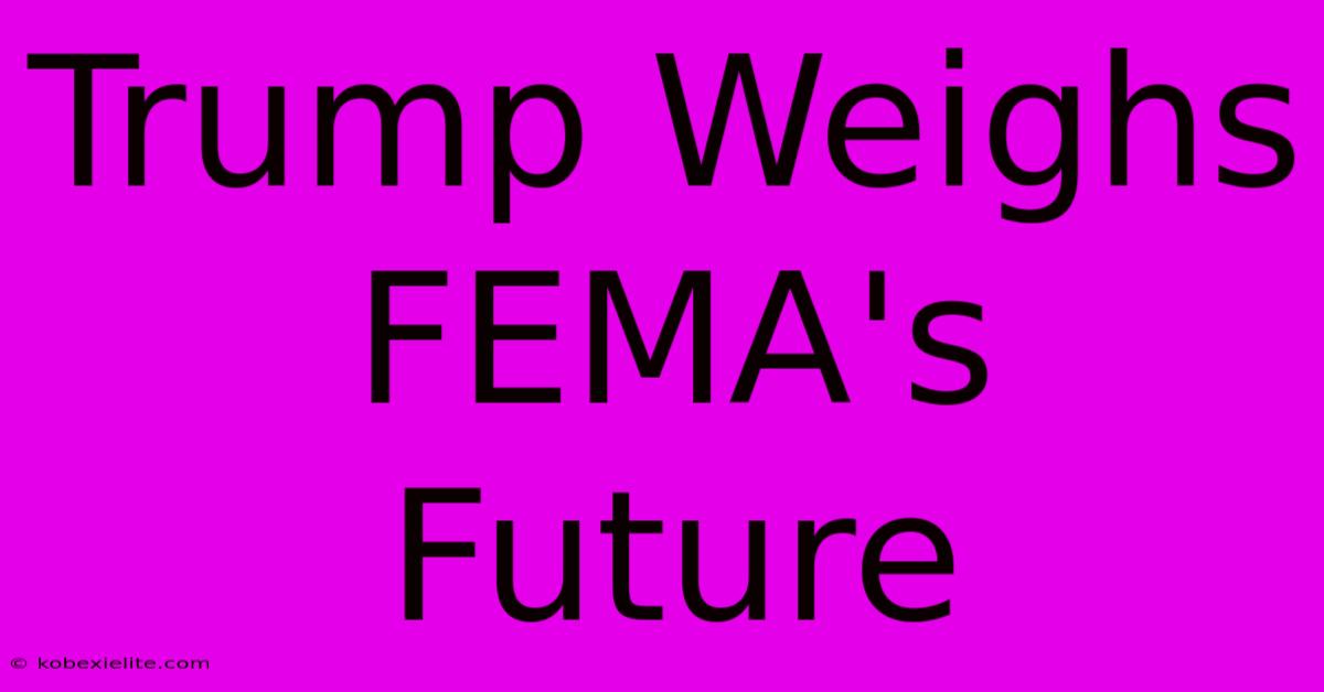 Trump Weighs FEMA's Future