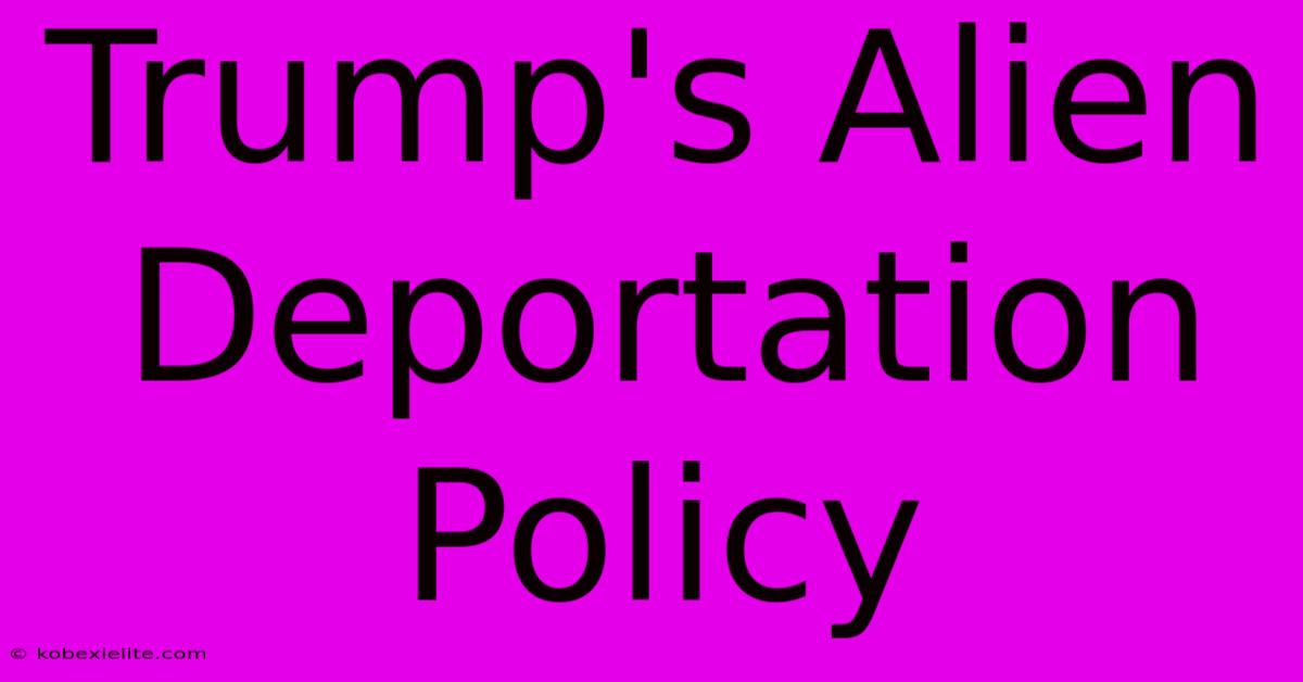 Trump's Alien Deportation Policy