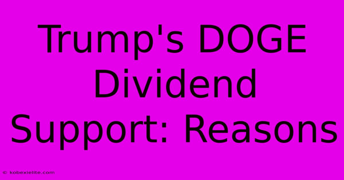 Trump's DOGE Dividend Support: Reasons