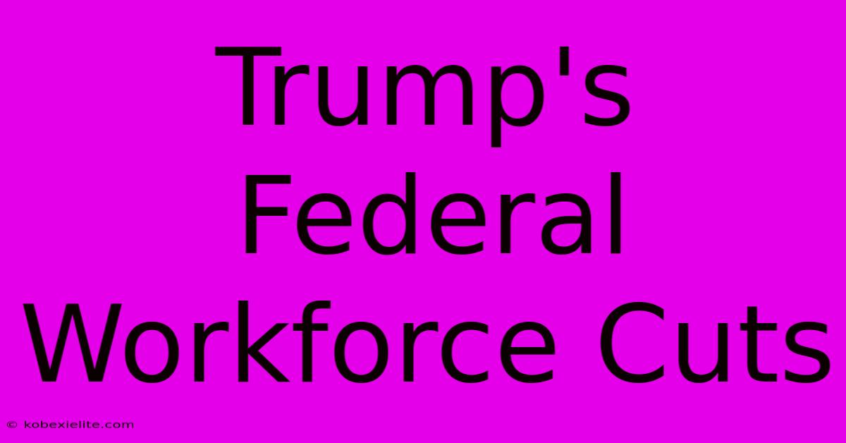 Trump's Federal Workforce Cuts