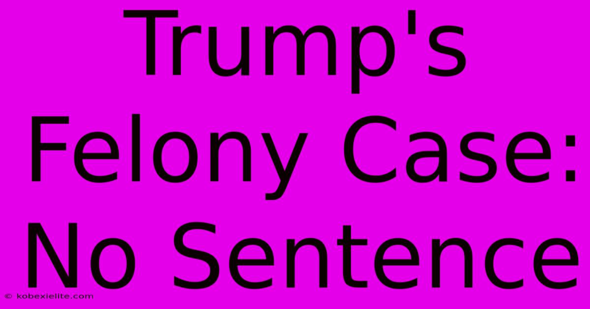 Trump's Felony Case: No Sentence