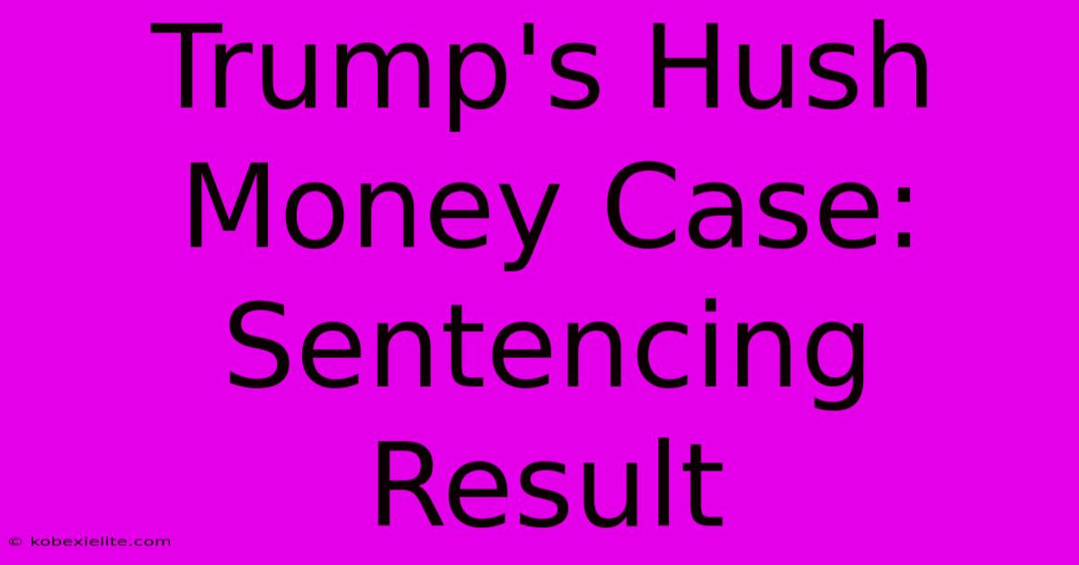 Trump's Hush Money Case: Sentencing Result