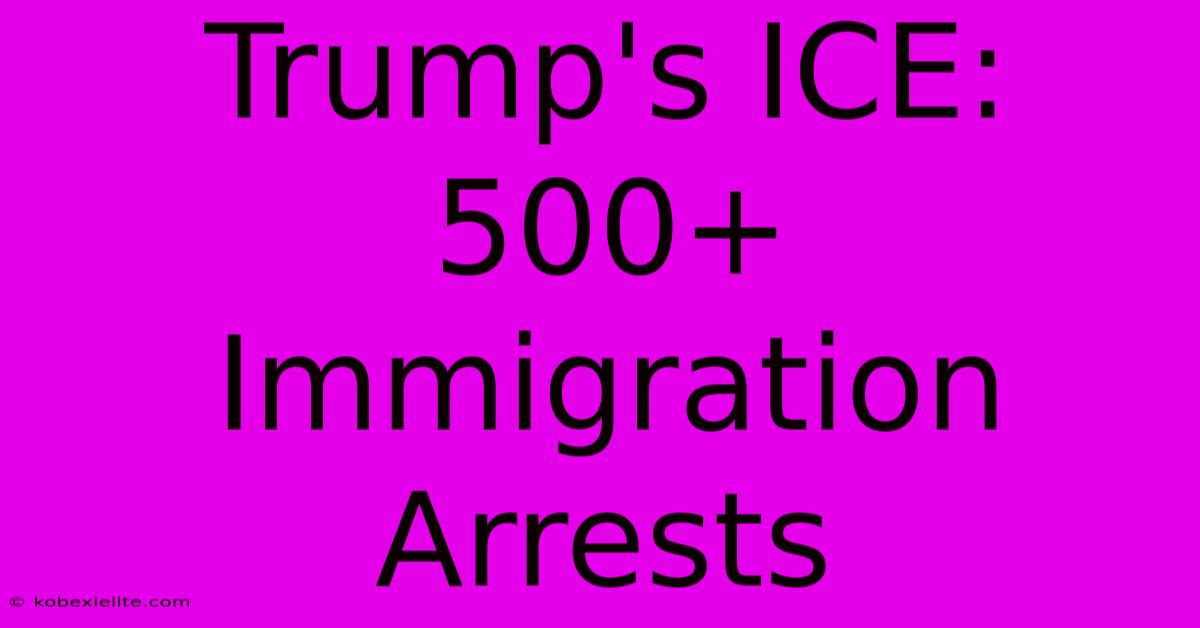 Trump's ICE: 500+ Immigration Arrests