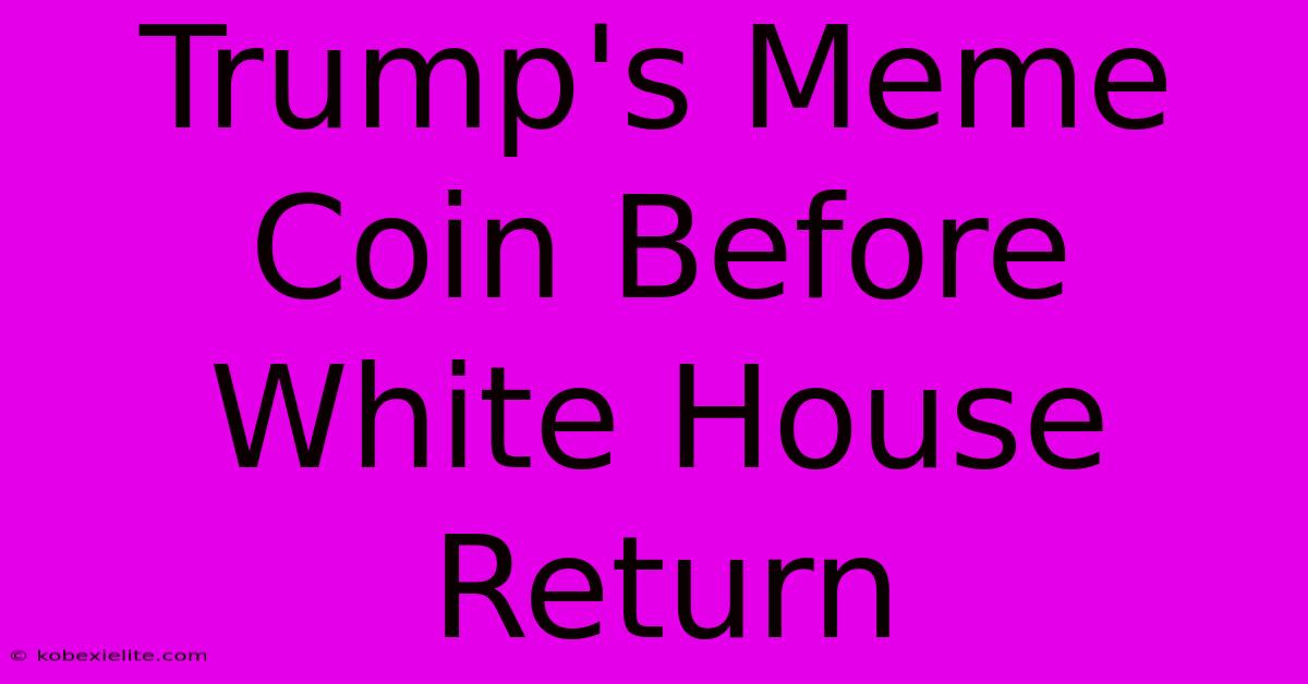 Trump's Meme Coin Before White House Return