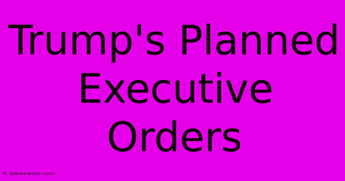 Trump's Planned Executive Orders