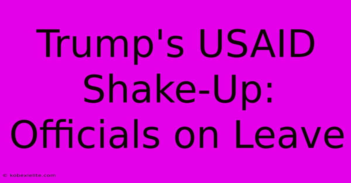 Trump's USAID Shake-Up: Officials On Leave