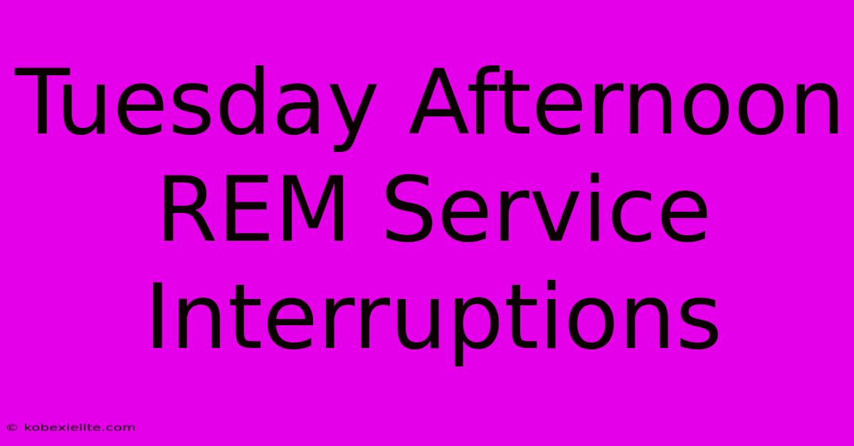 Tuesday Afternoon REM Service Interruptions