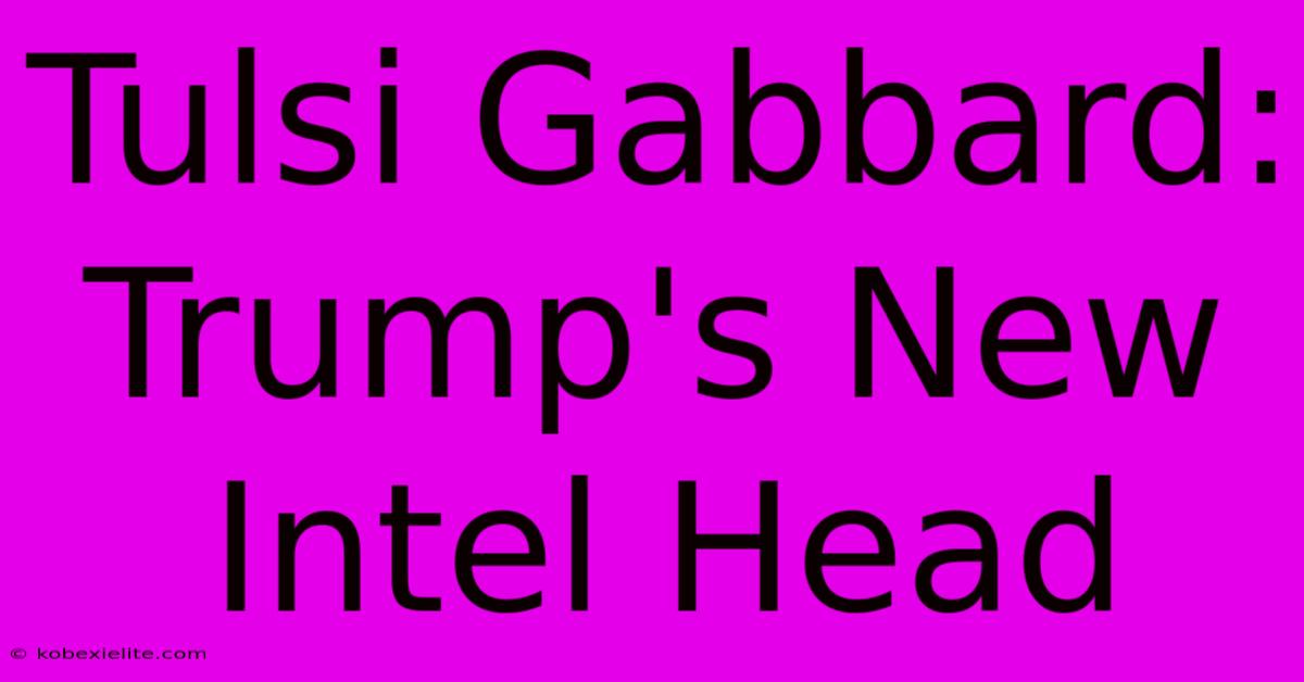 Tulsi Gabbard: Trump's New Intel Head