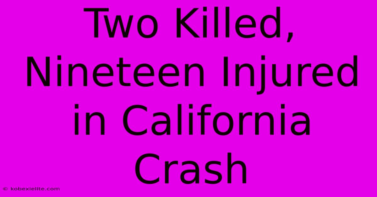 Two Killed, Nineteen Injured In California Crash