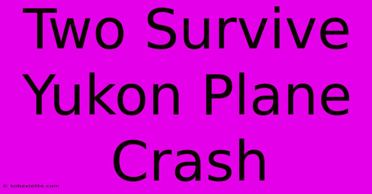 Two Survive Yukon Plane Crash