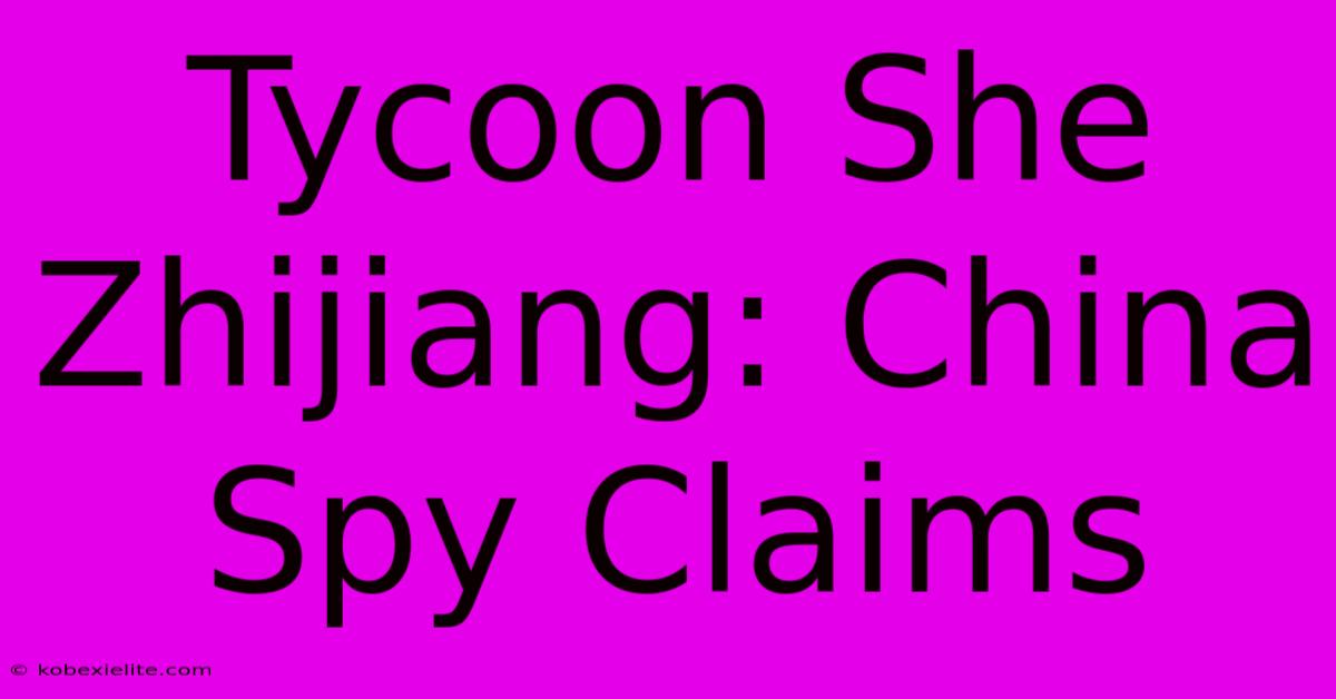 Tycoon She Zhijiang: China Spy Claims