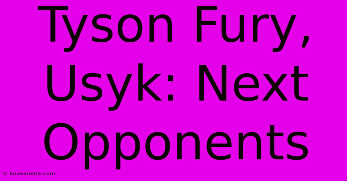 Tyson Fury, Usyk: Next Opponents