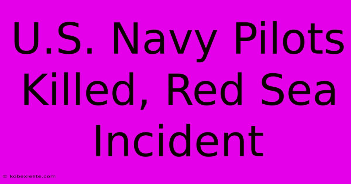 U.S. Navy Pilots Killed, Red Sea Incident