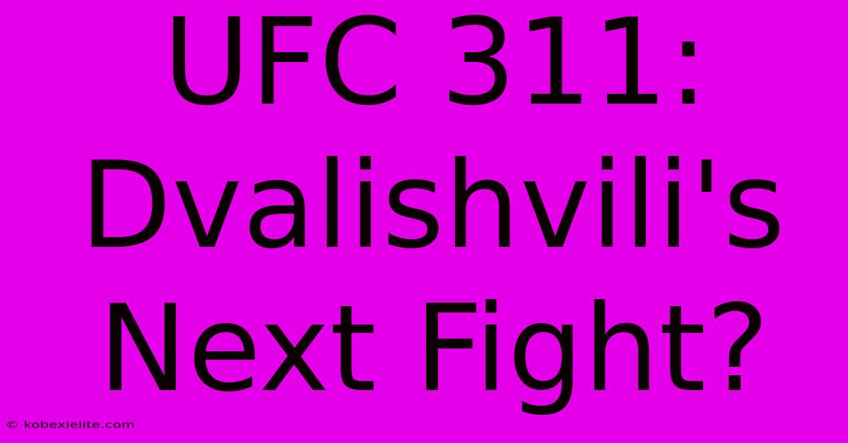 UFC 311: Dvalishvili's Next Fight?