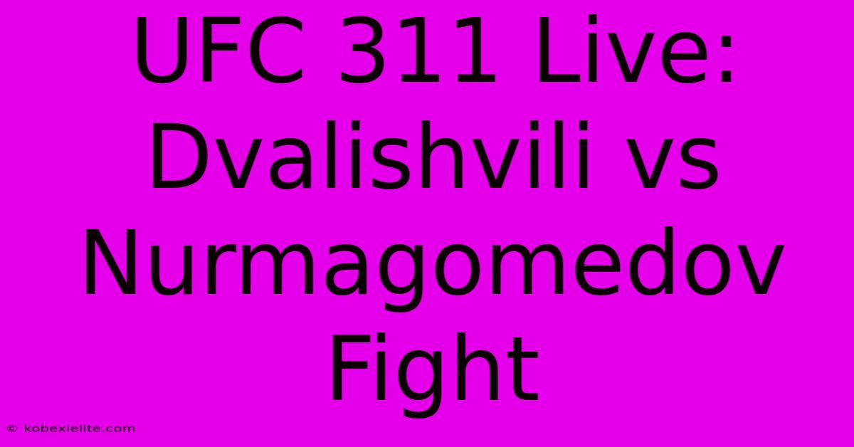 UFC 311 Live: Dvalishvili Vs Nurmagomedov Fight