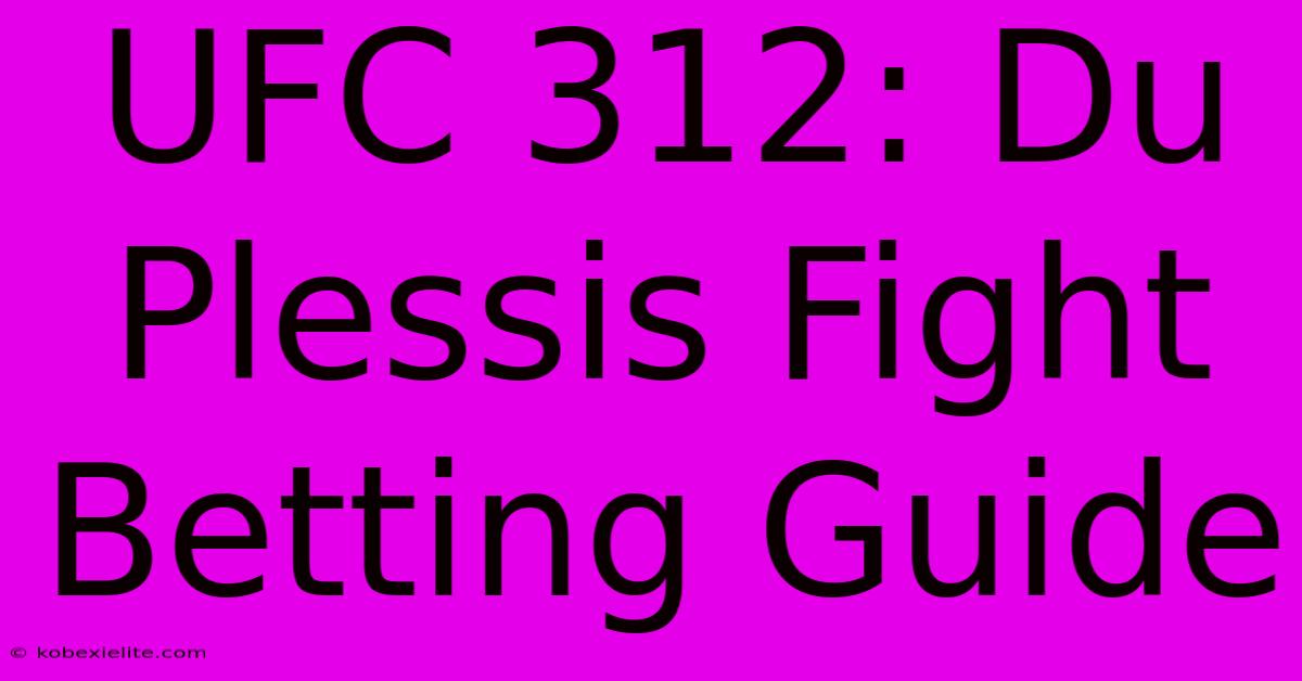 UFC 312: Du Plessis Fight Betting Guide