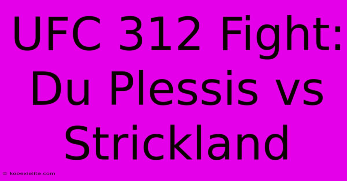 UFC 312 Fight: Du Plessis Vs Strickland