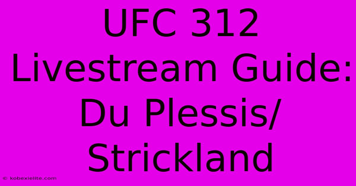 UFC 312 Livestream Guide: Du Plessis/Strickland