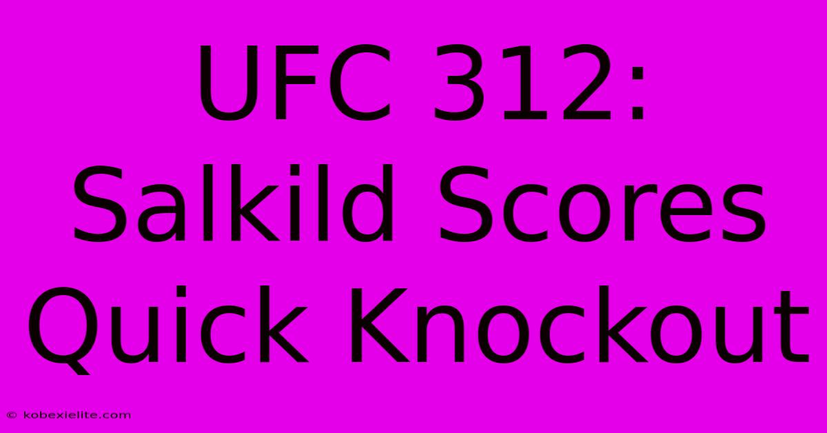 UFC 312: Salkild Scores Quick Knockout