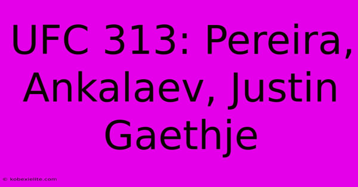 UFC 313: Pereira, Ankalaev, Justin Gaethje