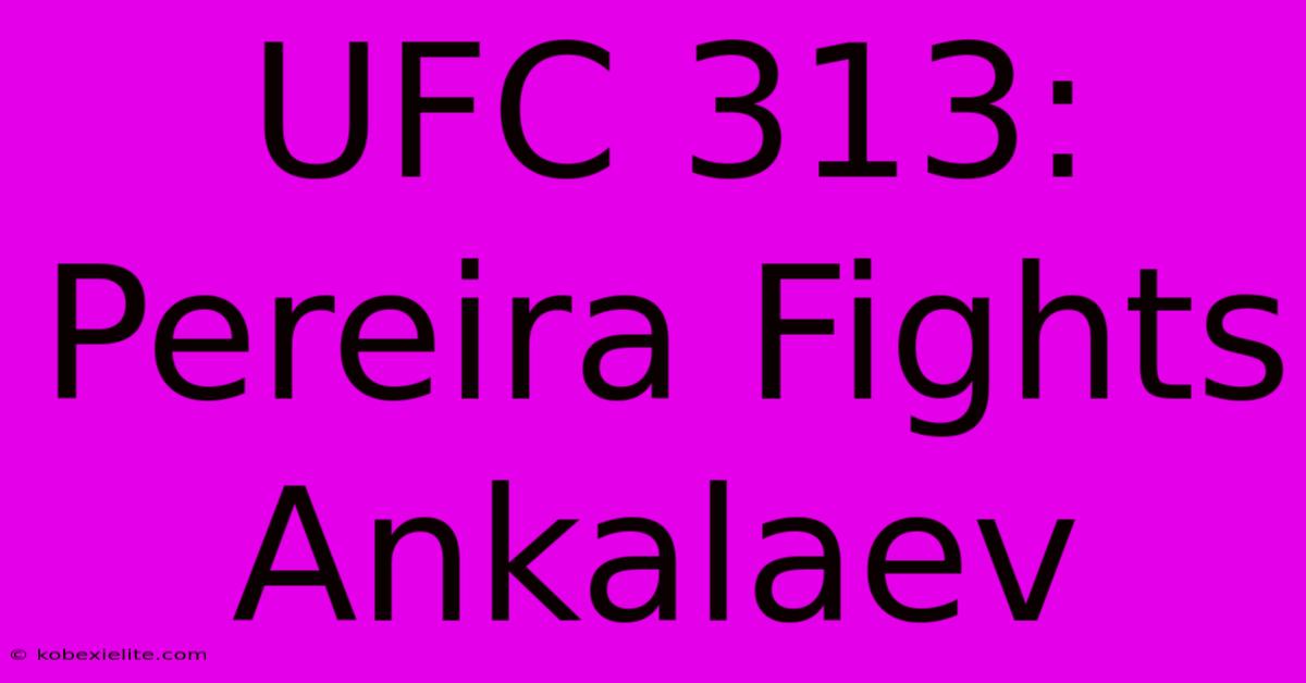 UFC 313: Pereira Fights Ankalaev