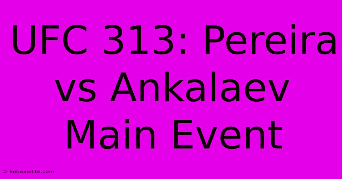 UFC 313: Pereira Vs Ankalaev Main Event