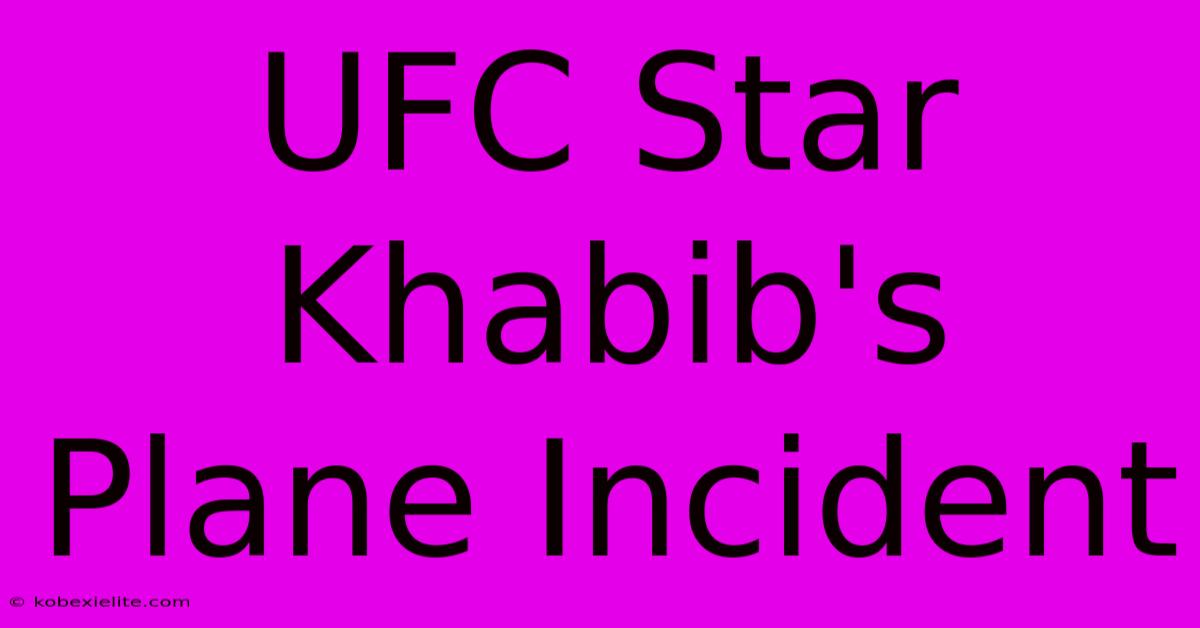 UFC Star Khabib's Plane Incident