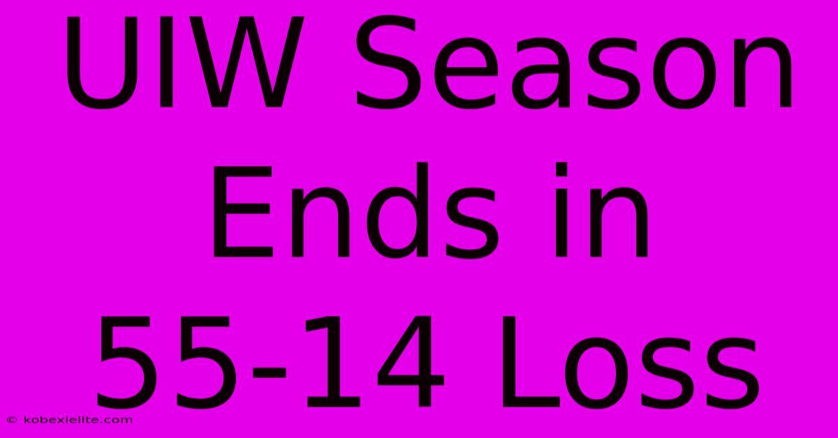 UIW Season Ends In 55-14 Loss UIW Season Ends In 55-14 Loss
