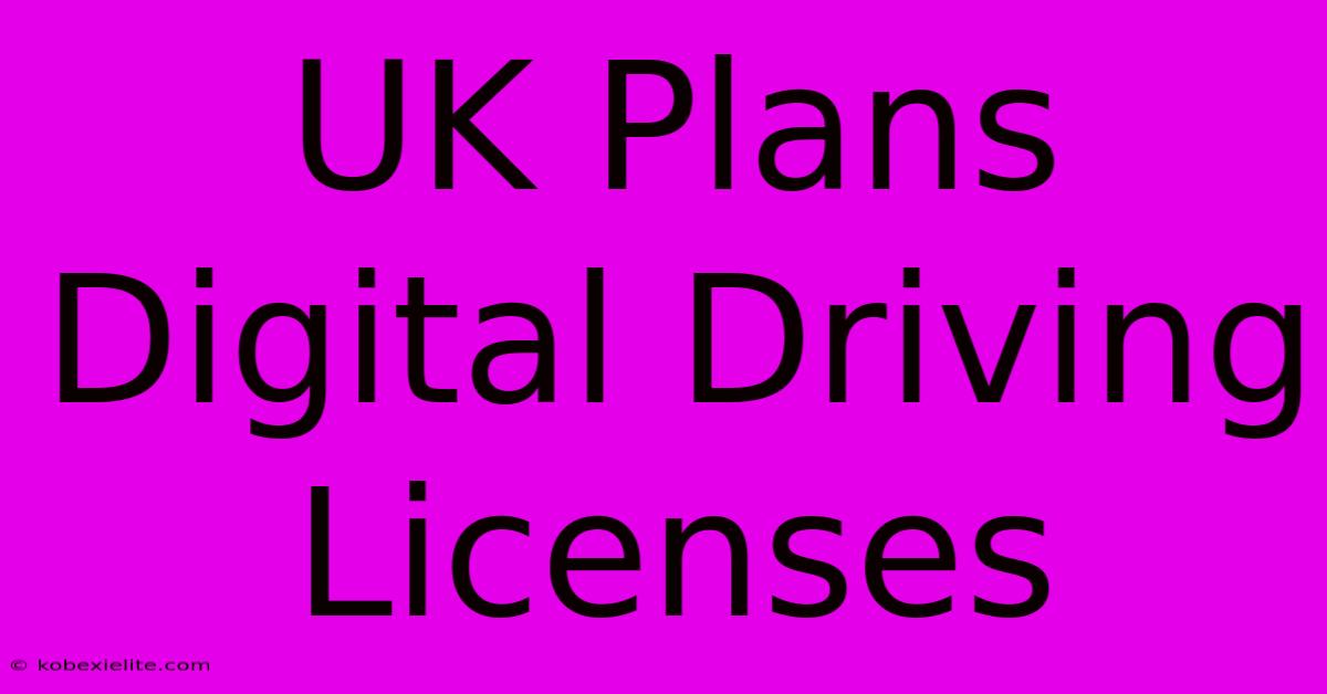 UK Plans Digital Driving Licenses