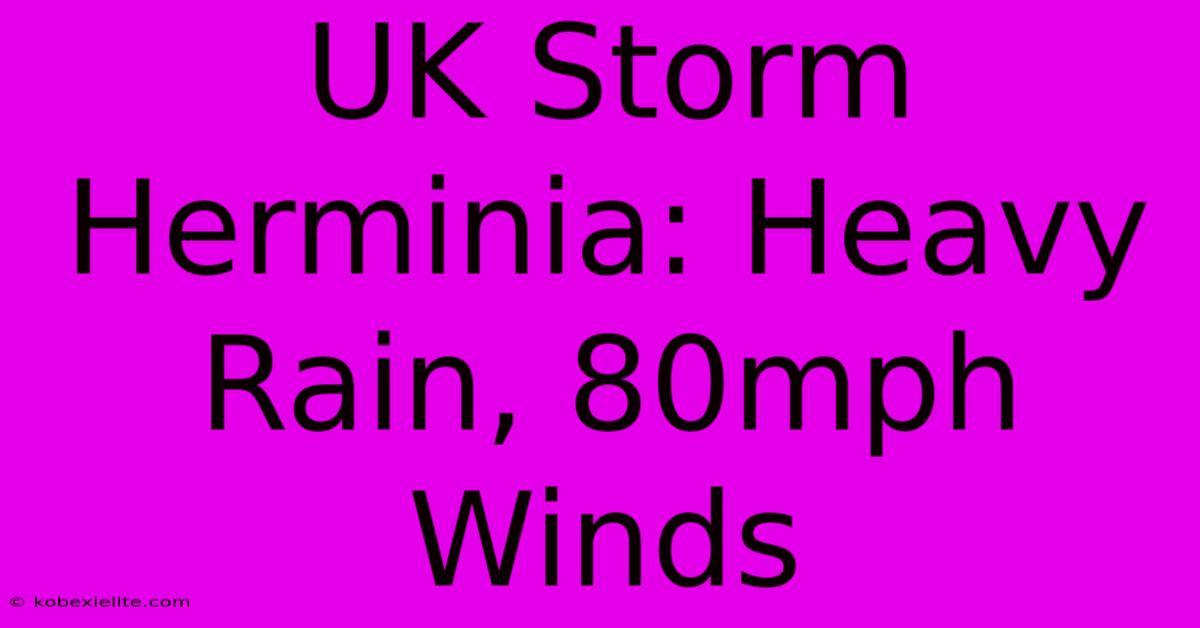 UK Storm Herminia: Heavy Rain, 80mph Winds