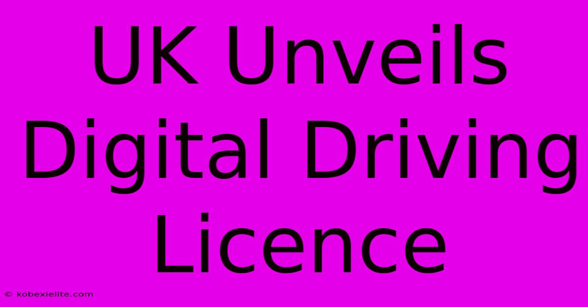 UK Unveils Digital Driving Licence