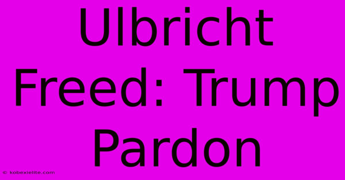 Ulbricht Freed: Trump Pardon