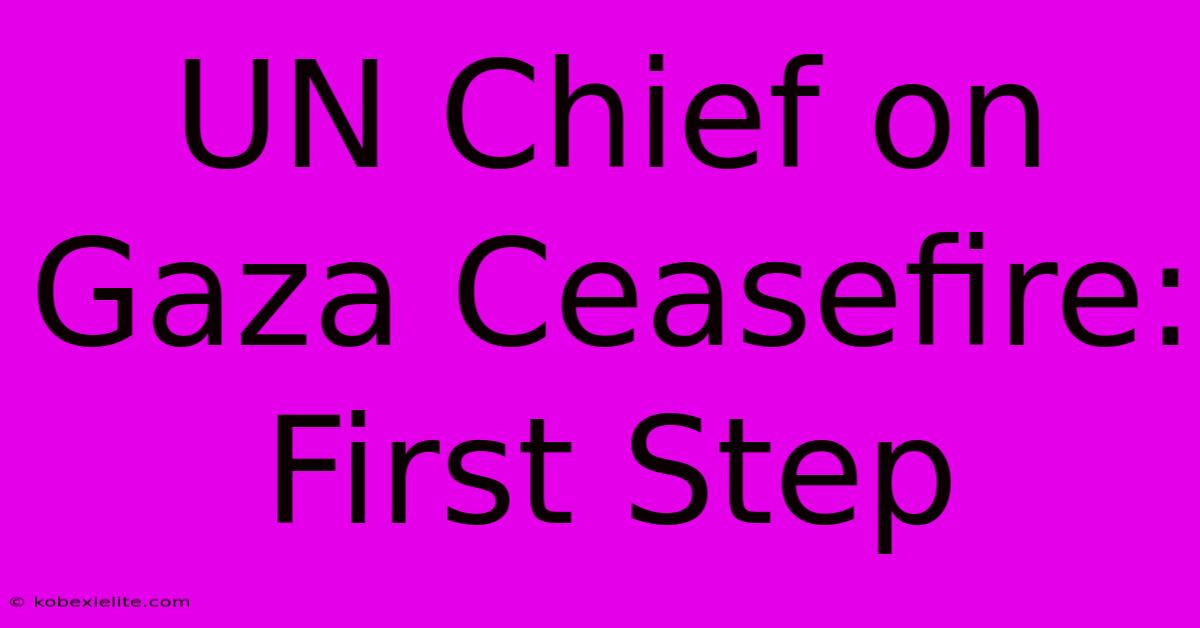 UN Chief On Gaza Ceasefire: First Step