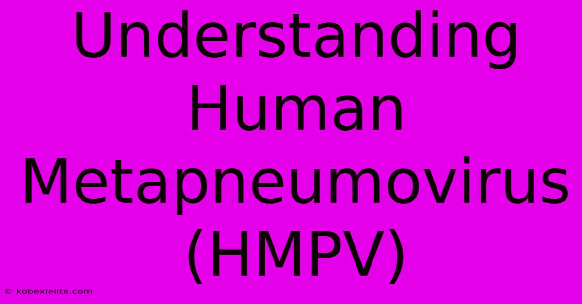 Understanding Human Metapneumovirus (HMPV)