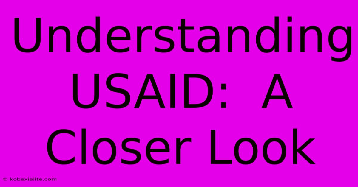 Understanding USAID:  A Closer Look