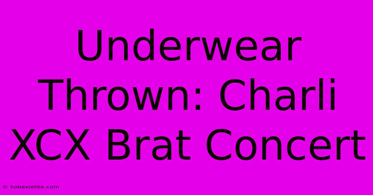 Underwear Thrown: Charli XCX Brat Concert