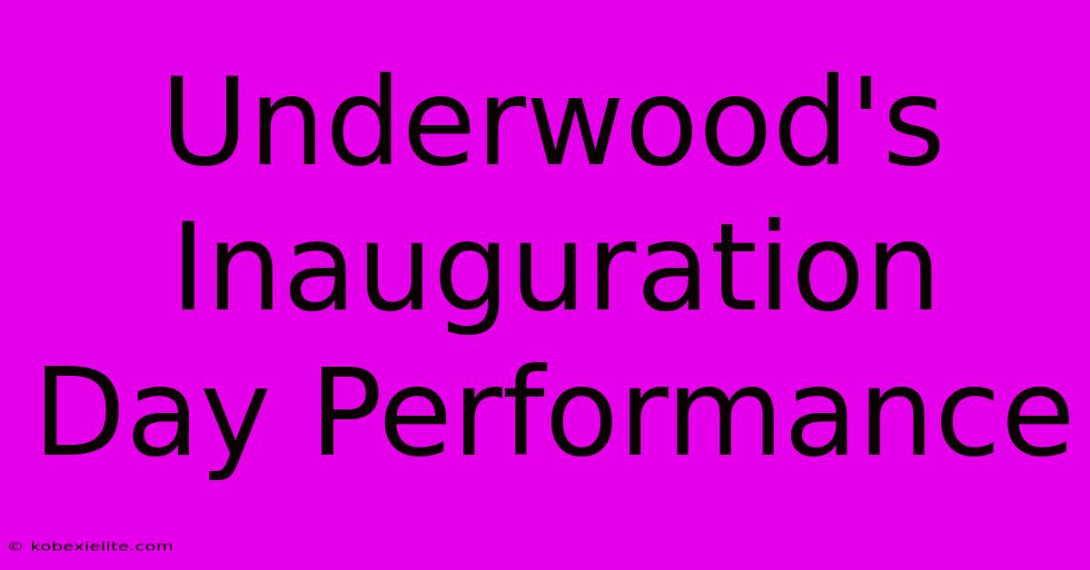 Underwood's Inauguration Day Performance